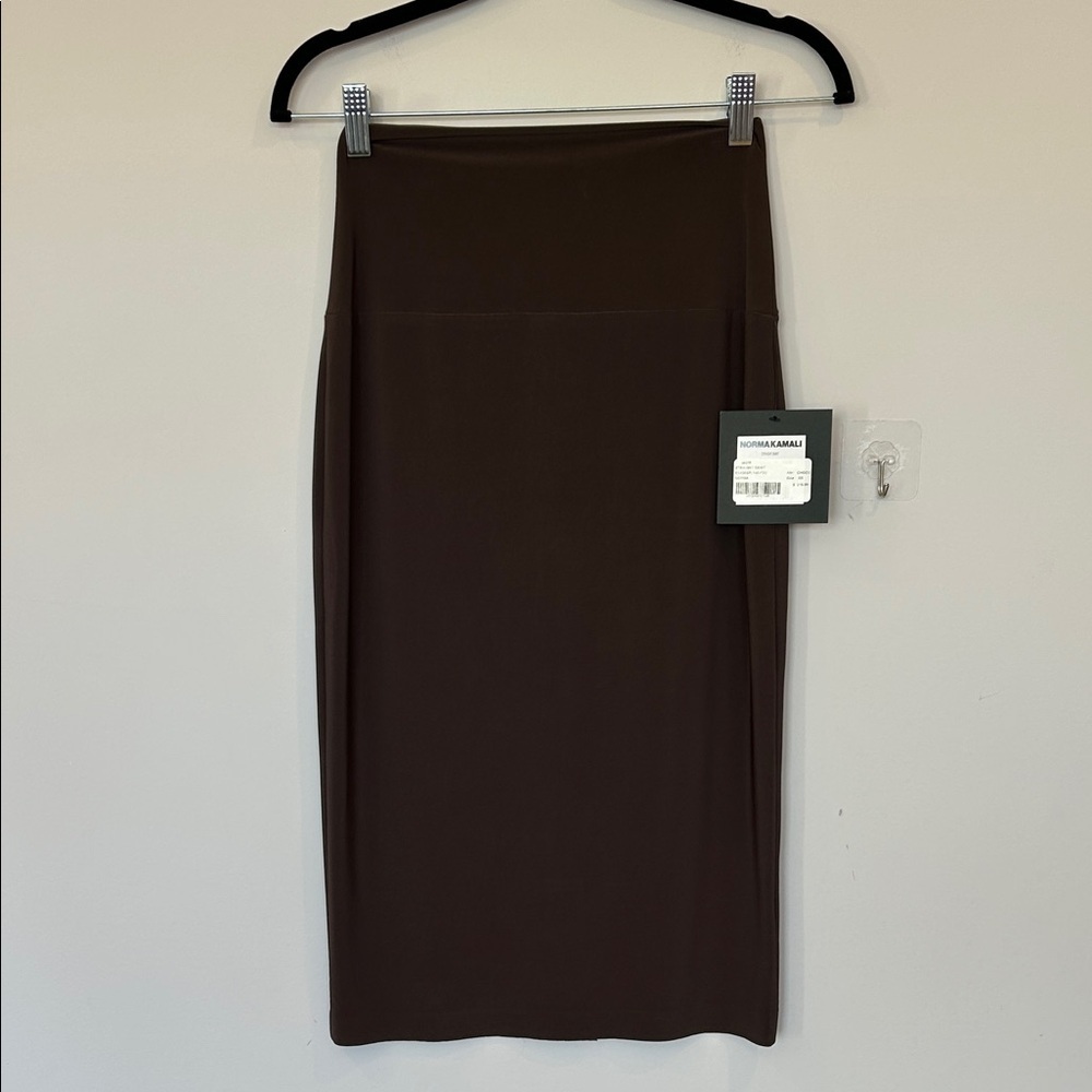 Norma Kamali Straight Skirt Brown NWT